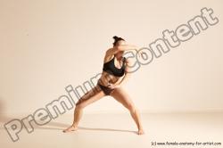 Underwear Martial art Woman White Moving poses Average long colored Dynamic poses Academic